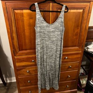 Divided Heathered Grey Sleeveless Midi Dress